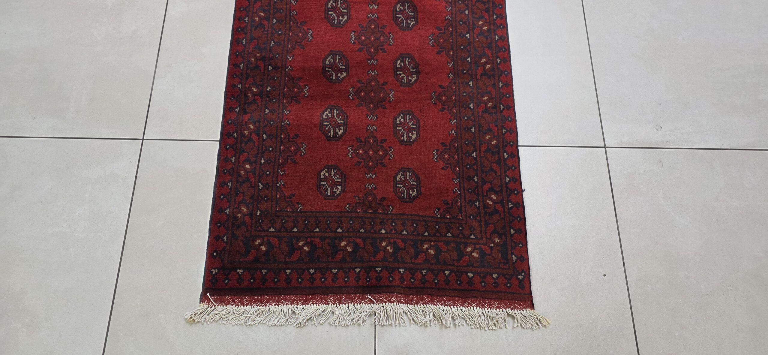 Red Afghan Turkaman 944cm x 78cm Hand Knotted - Image 4