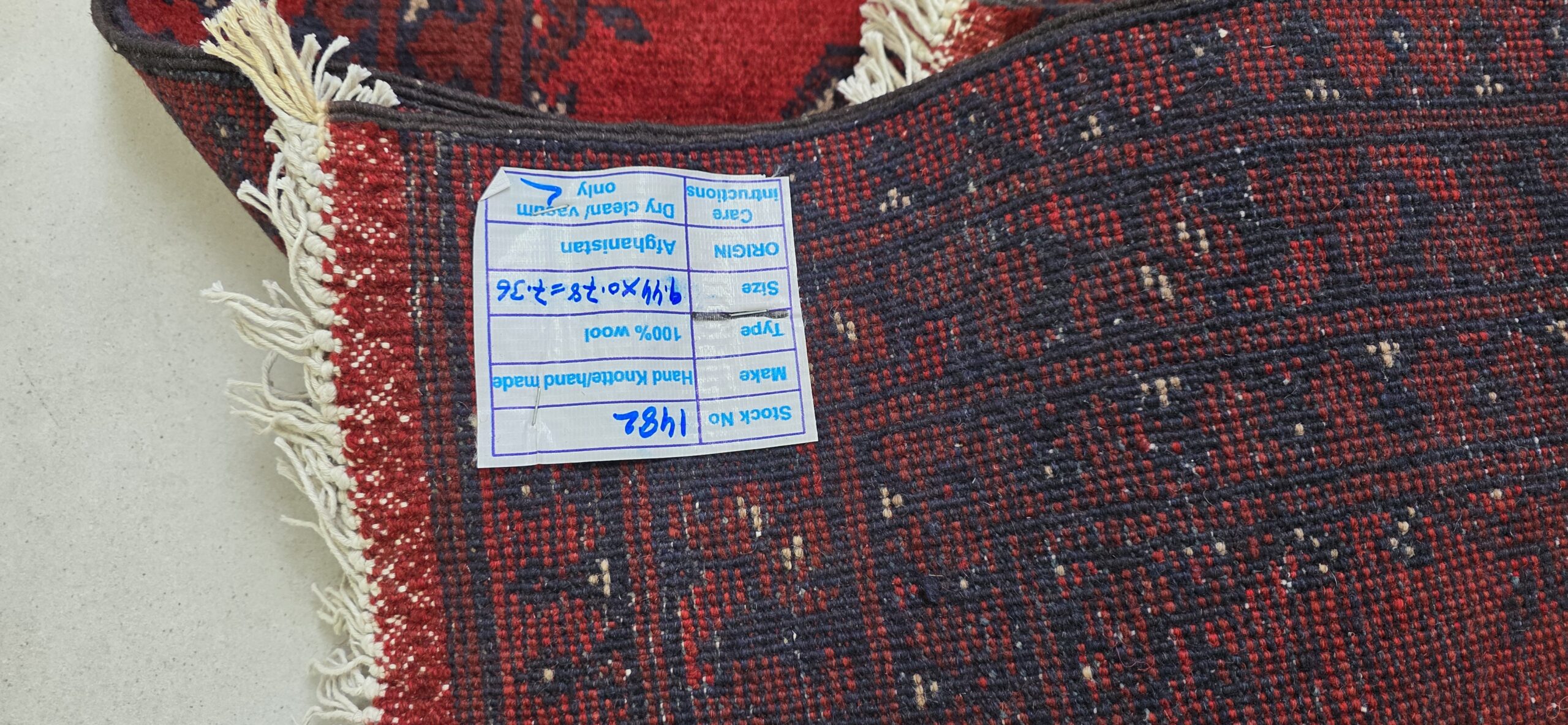 Red Afghan Turkaman 944cm x 78cm Hand Knotted - Image 7